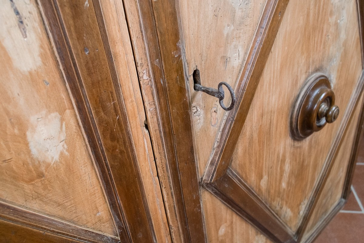 Portes anciennes en peuplier et noyer à losanges, Toscane XVIIe s-photo-4