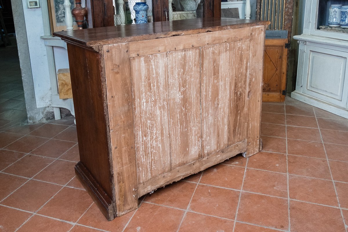 Paire de commodes en noyer sculpté, antiquités ombriennes XVIIe s.-photo-7