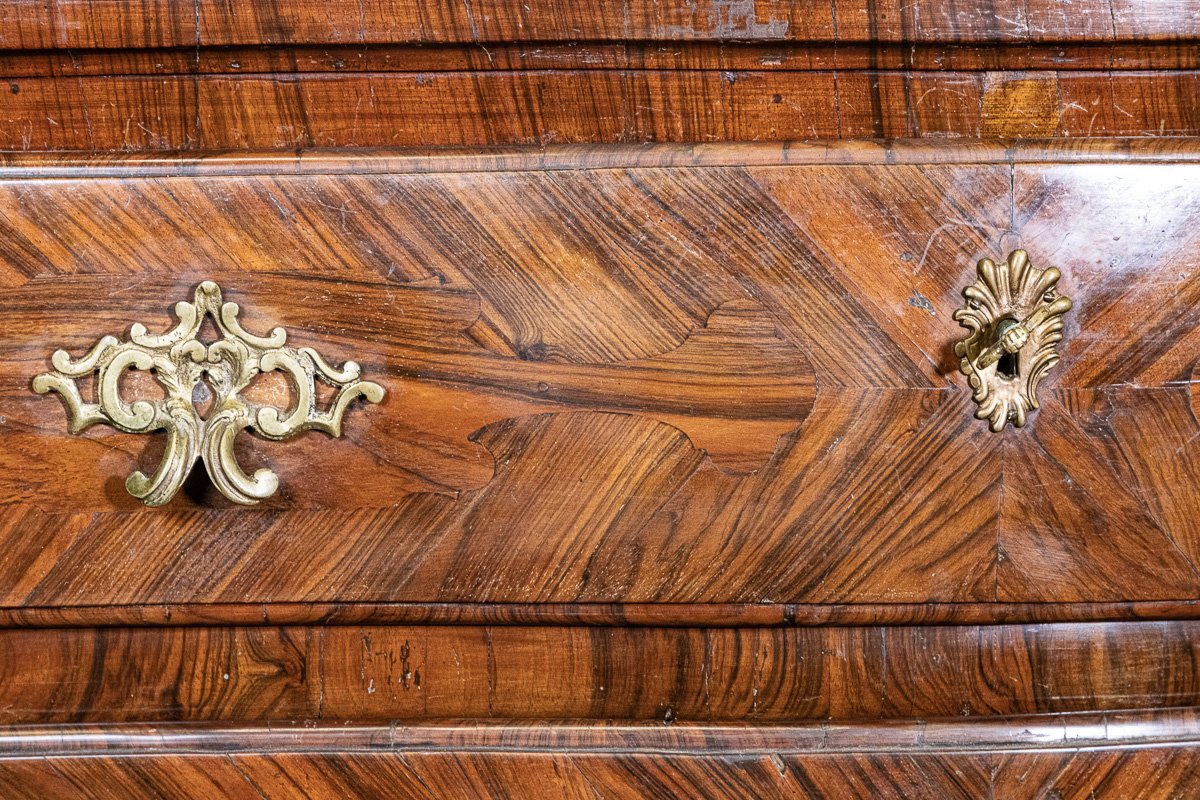 Antique Walnut And Rosewood Veneered Commode, Liguria, Genoa, 18th Century-photo-4