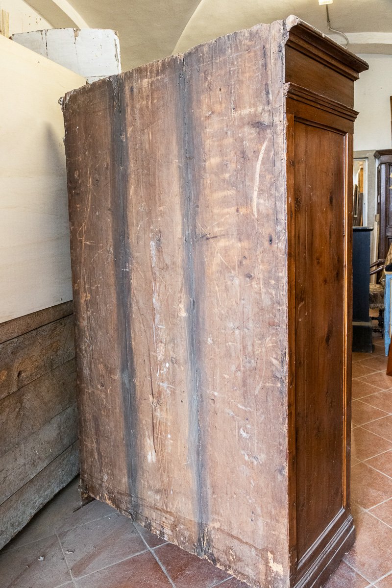 Ancienne armoire en sapin à deux portes, pilastres, Toscane, XVIIe siècle-photo-7