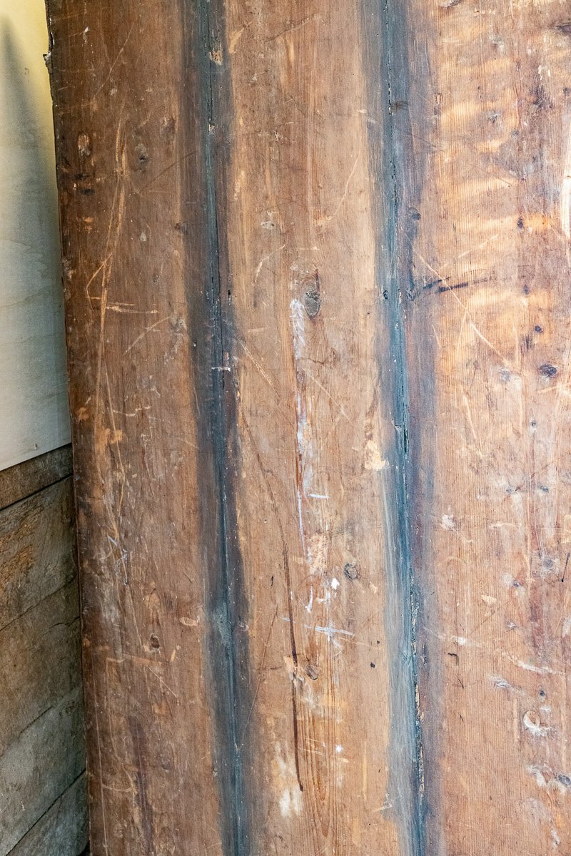 Ancienne armoire en sapin à deux portes, pilastres, Toscane, XVIIe siècle-photo-8