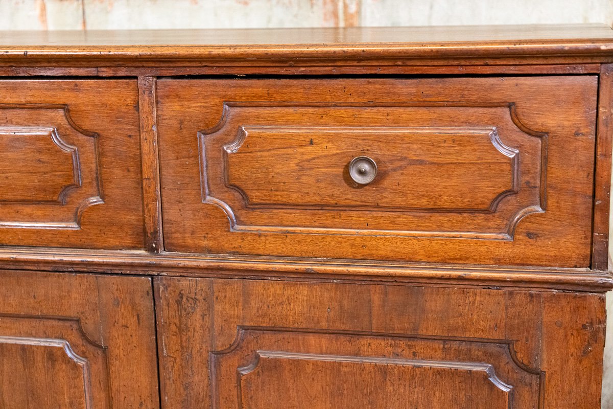 Walnut Sideboard With Two Doors And Two Drawers, Emilia-romagna, Italy, Early 19th Century-photo-2