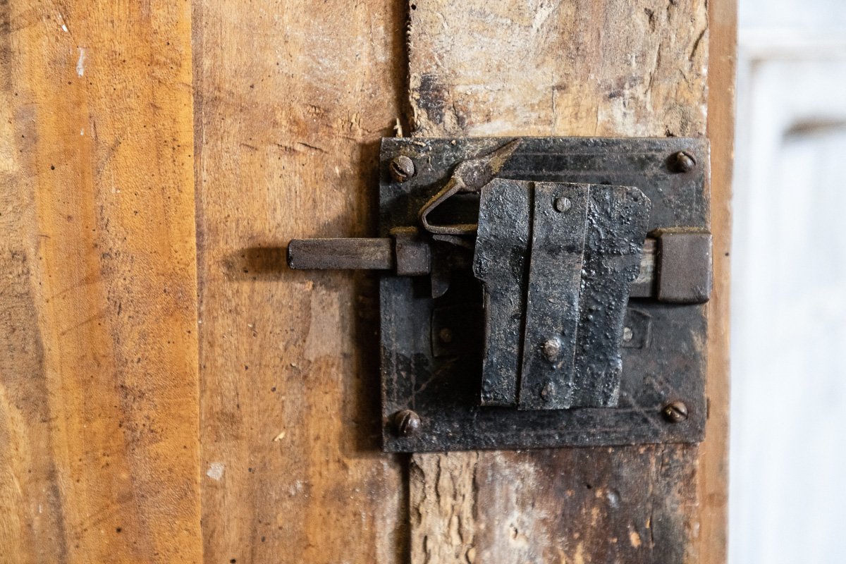 Armoire à deux portes laquée verte à trois panneaux, Toscane, XVIIe siècle-photo-2