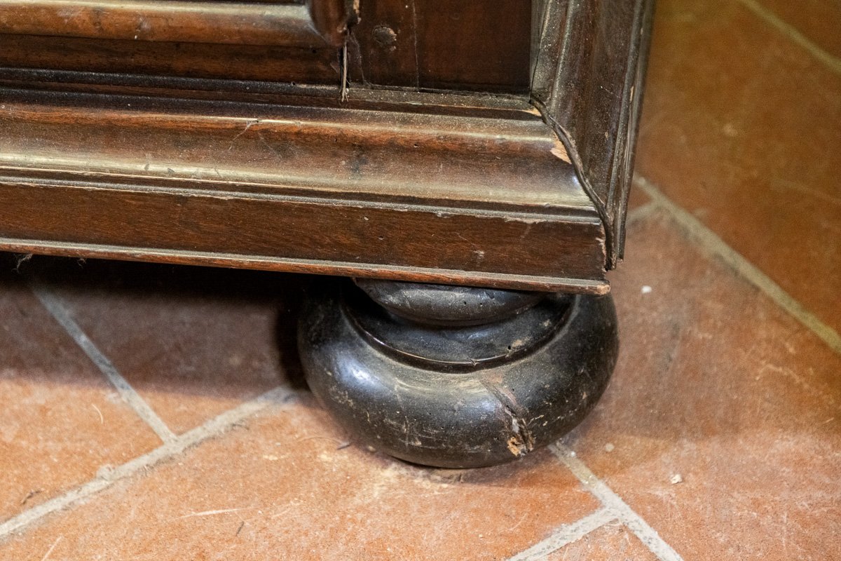 Grande armoire ancienne en noyer et ronce de noyer, Ligurie, Italie XVIIe siècle-photo-4