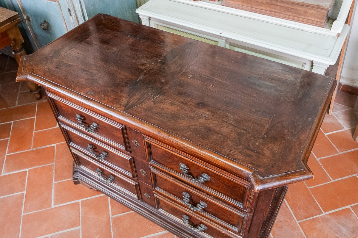 Commode ancienne toscane en palissandre et poirier, XVIIe siècle-photo-7