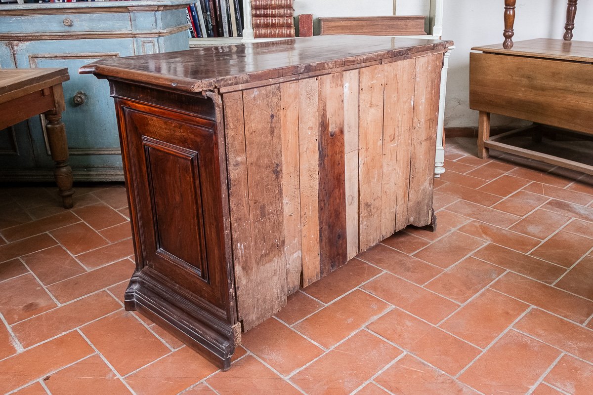 Commode ancienne toscane en palissandre et poirier, XVIIe siècle-photo-8