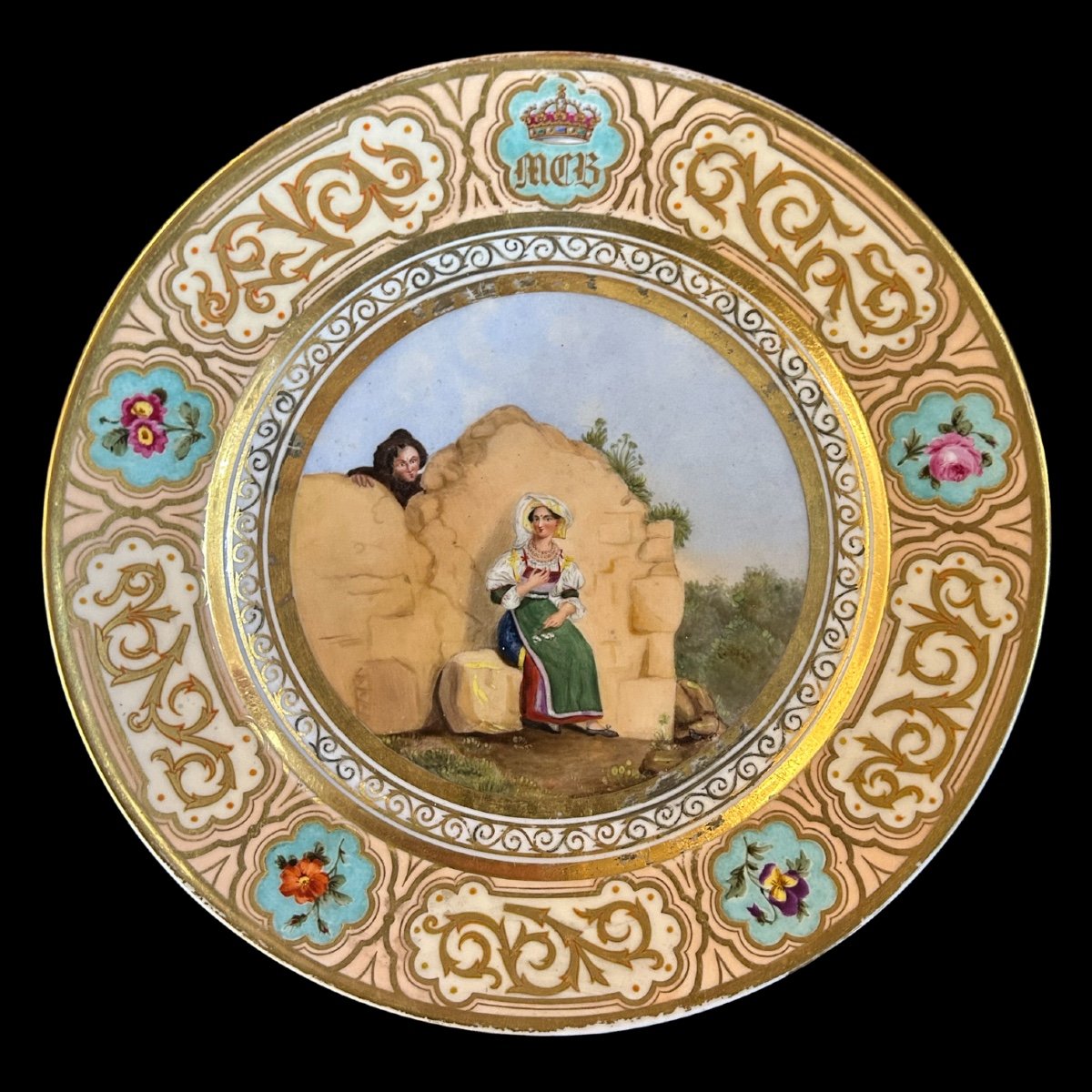  Assiette creuse en porcelaine, vers 1830