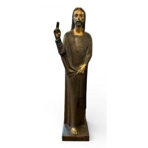 Le Christ bénissant Sculpture en bronze