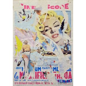 Mimmo Rotella (1918-2006) "Les aventures de Marilyn"