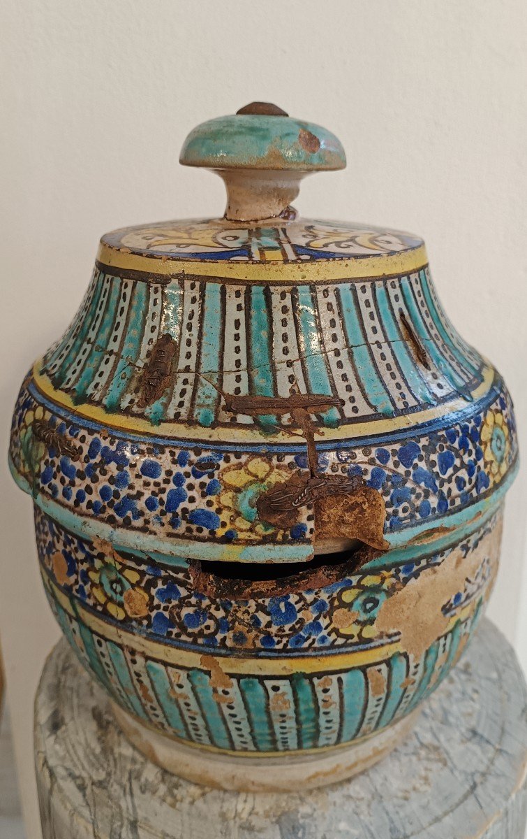 Vase En Céramique émaillée. Moyen-orient, Début Du XIXe Siècle-photo-2