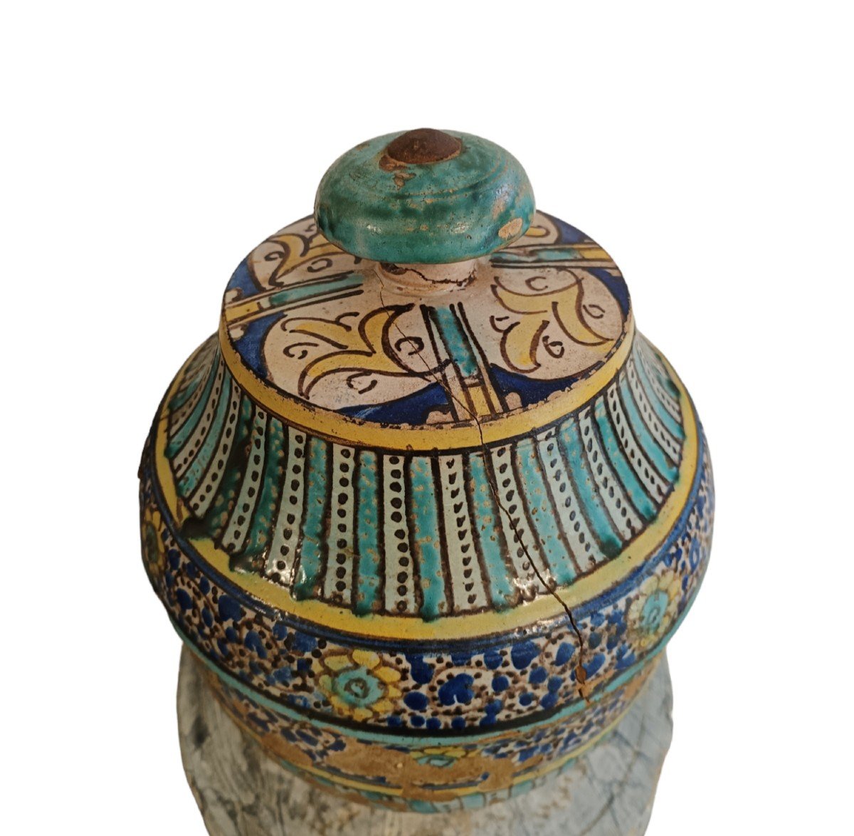Vase En Céramique émaillée. Moyen-orient, Début Du XIXe Siècle-photo-3