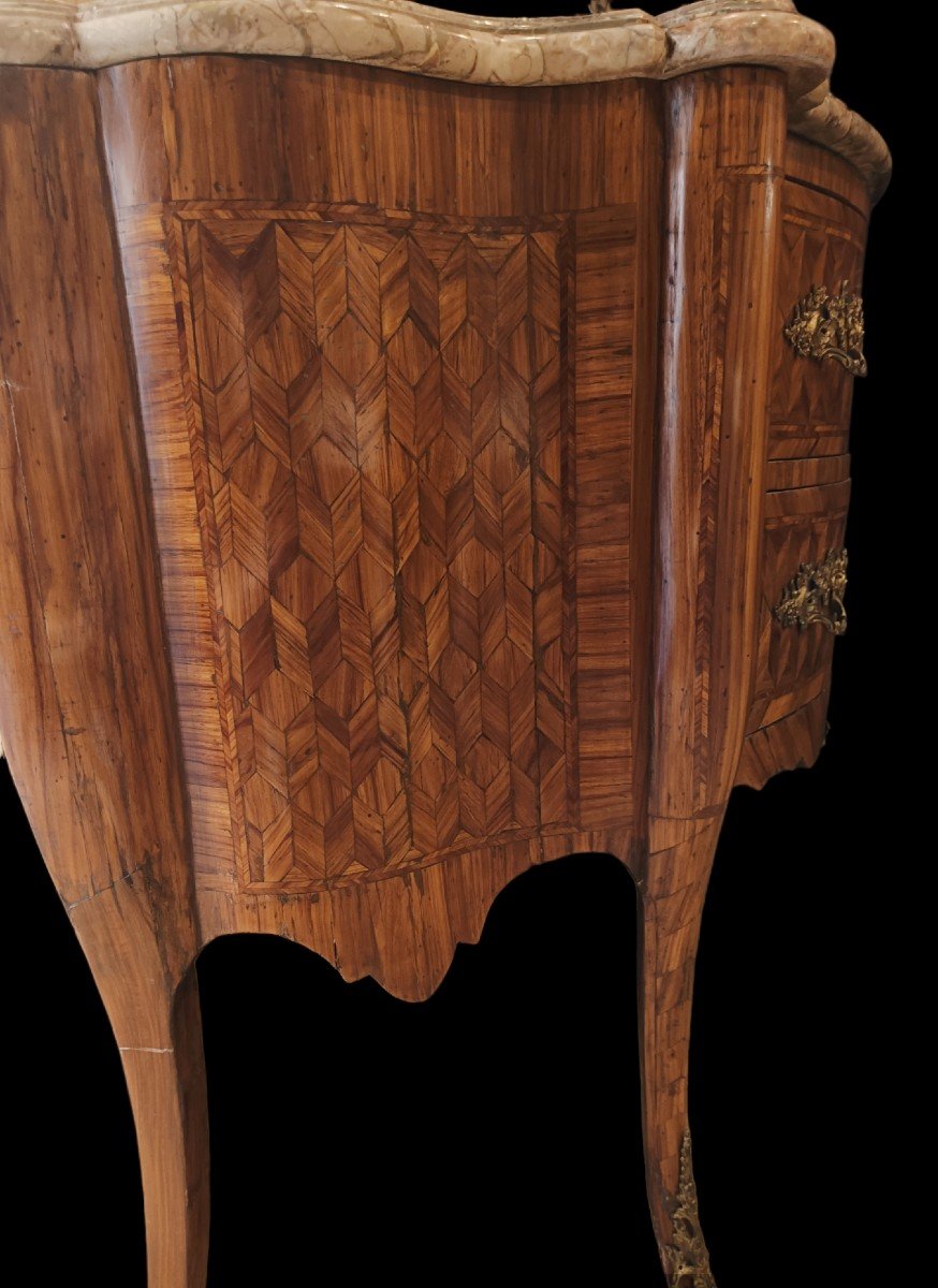 Chest Of Drawers Veneered In Bois De Rose.rome,louis XV Period.-photo-1