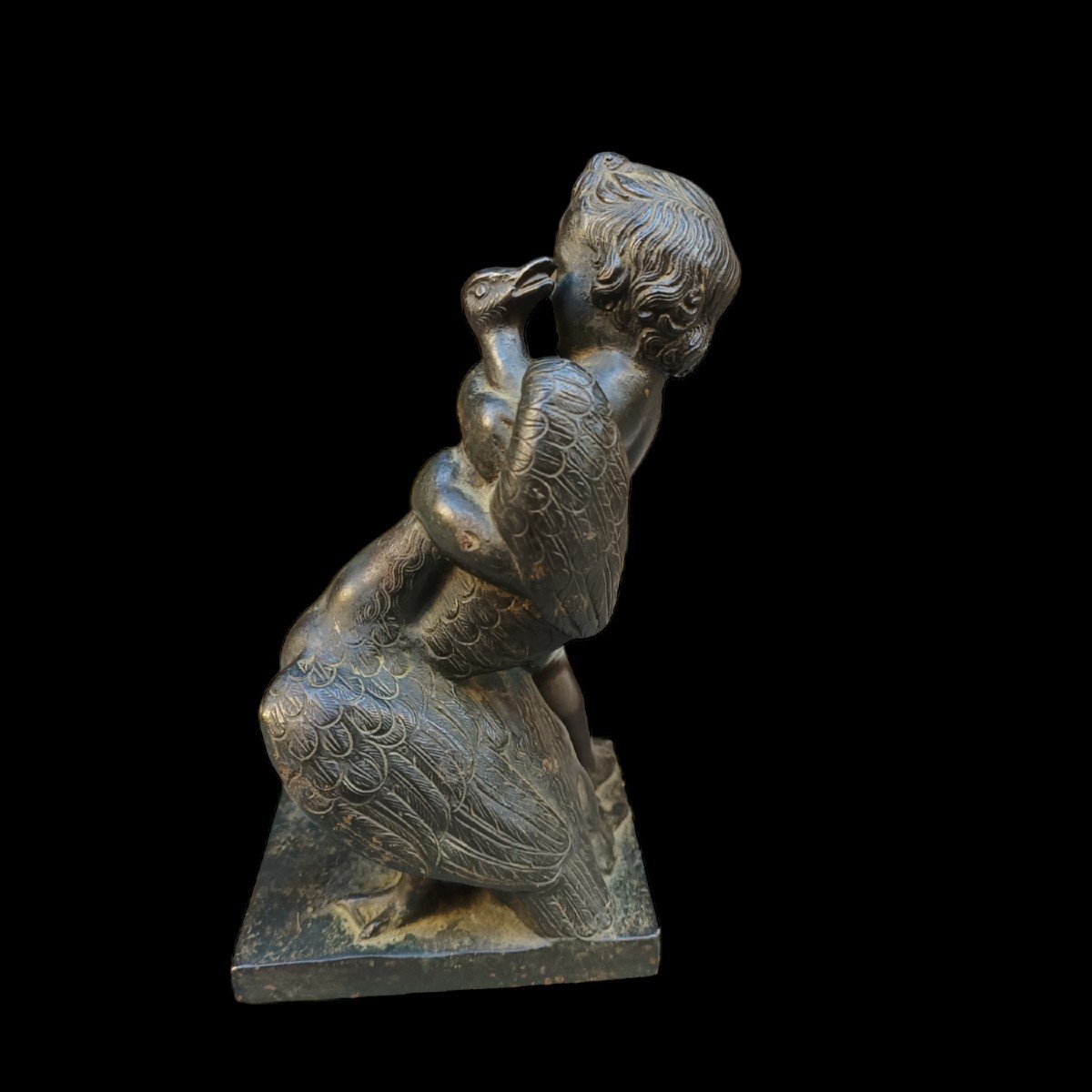 Grand Tour Bronze Sculpture Depicting Putto With Goose. Italy,late XVIIIth Century.-photo-4