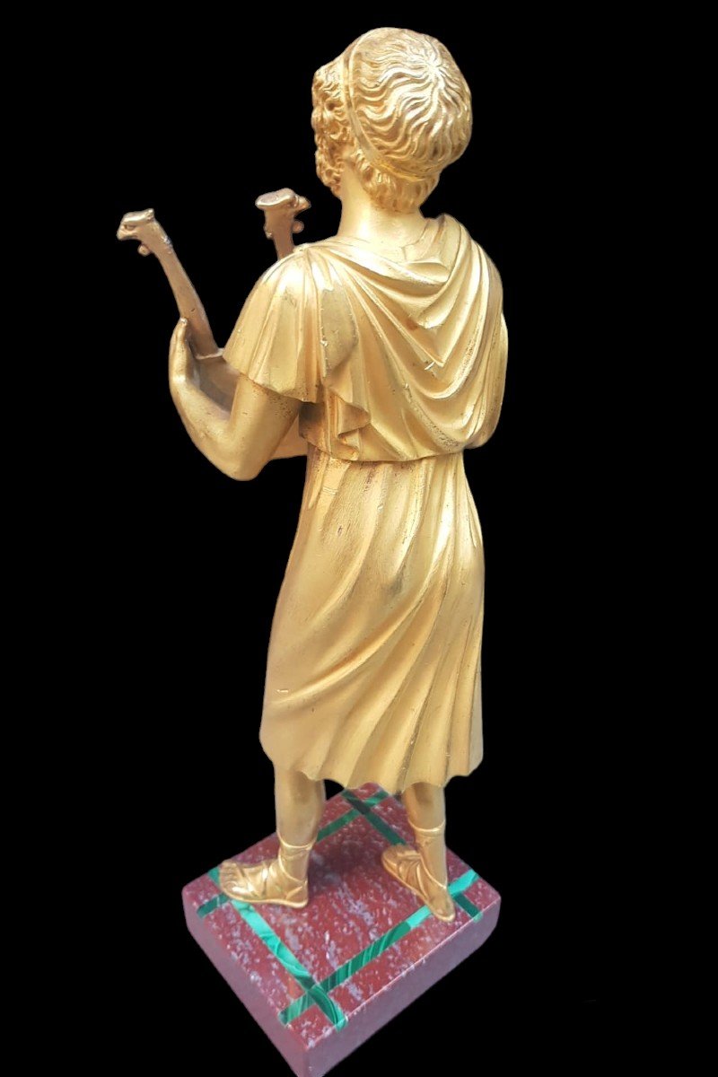 Sculpture In Gilded Bronze Depicting The Poet Homer.france,early XIX Century.-photo-4