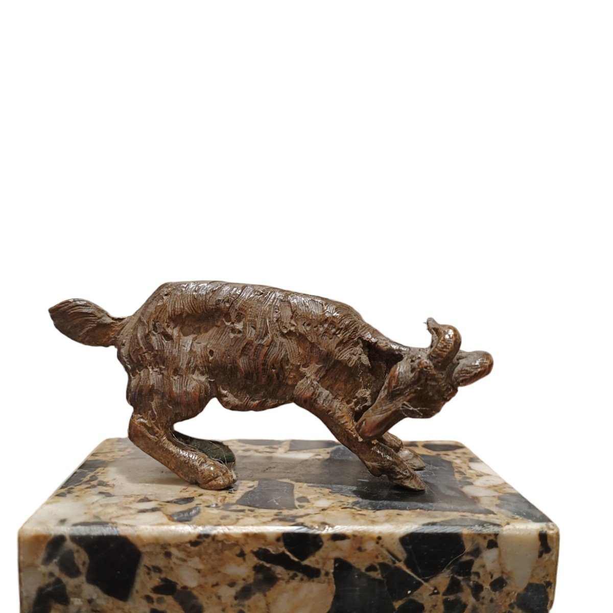Sculpture En Bronze Représentant Une Chèvre. Italie, 19ème Siècle.