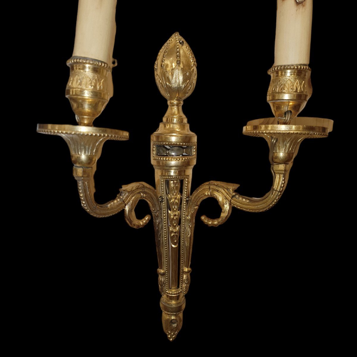 Pair Of Gilded Bronze Appliques. France,late 18th Century.-photo-2
