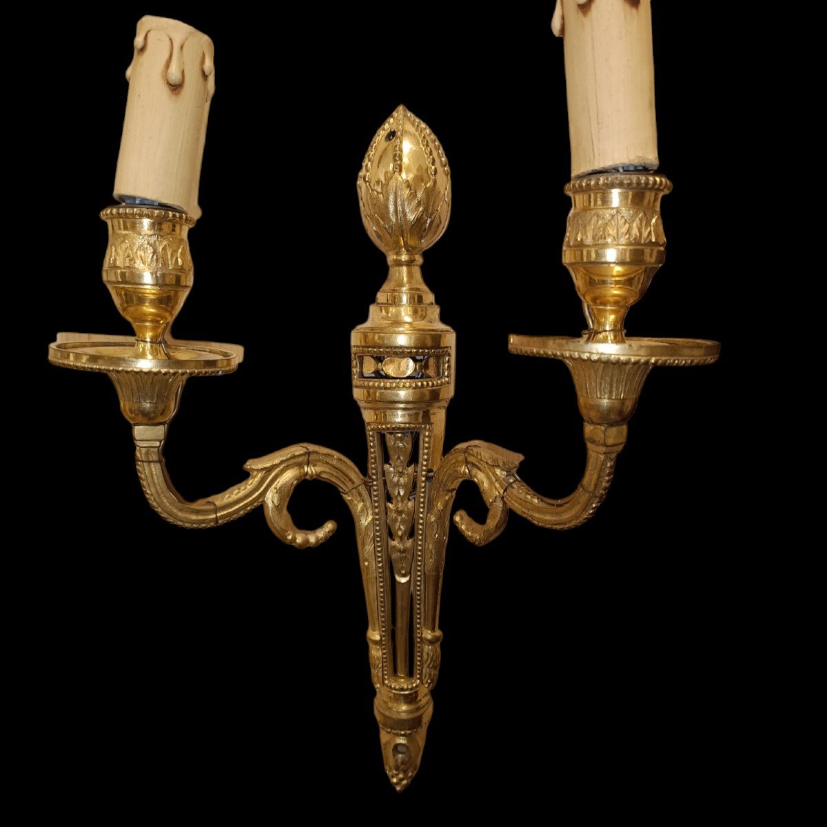 Pair Of Gilded Bronze Appliques. France,late 18th Century.-photo-3