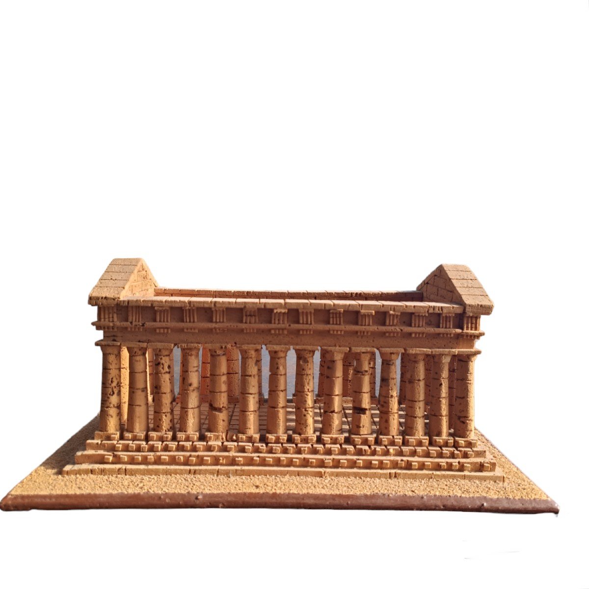 Ancient Temple Model In Cork In The Taste Of The Grand Tour. Italy,early 20th Century.