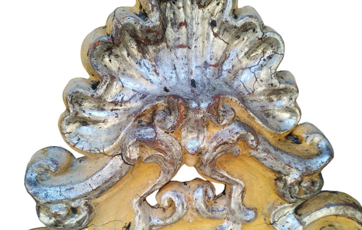 Paire De Miroirs En Bois Et Stuc. Italie, Début Du XVIIIe Siècle.-photo-4