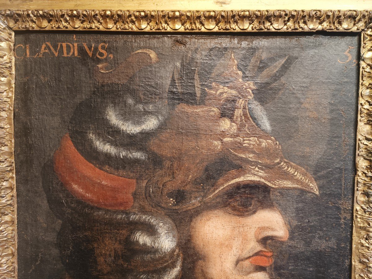 Tableau Représentant l'Empereur Claude. Italie, XVIIe.-photo-3