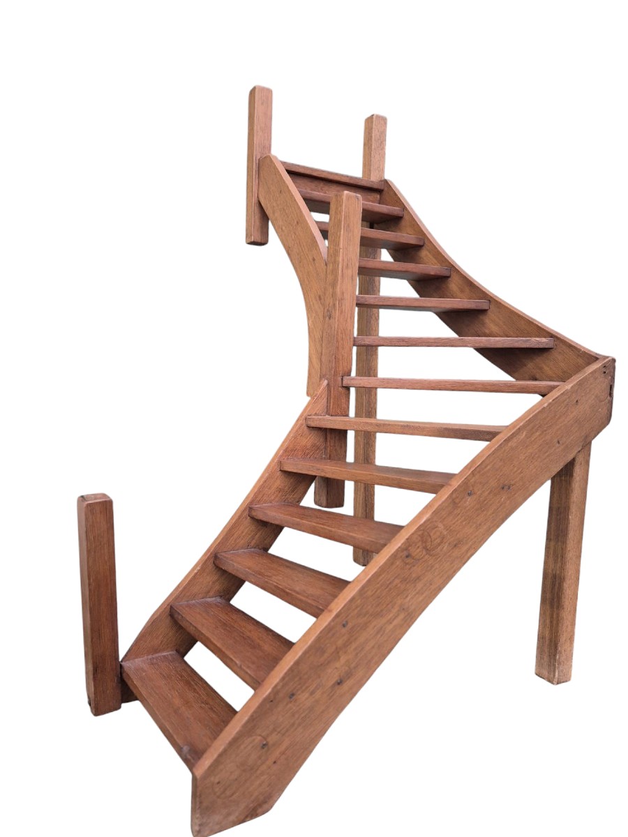 Maquette d'Escaliers en bois.début Du 20e Siècle.-photo-2