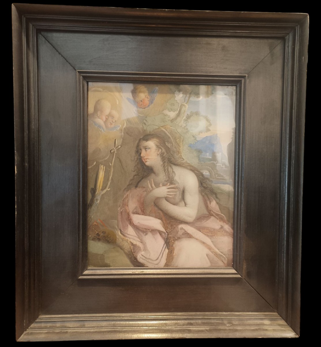 Painting On Glass.workshop Of Luca Giordano(1634-1705).-photo-2