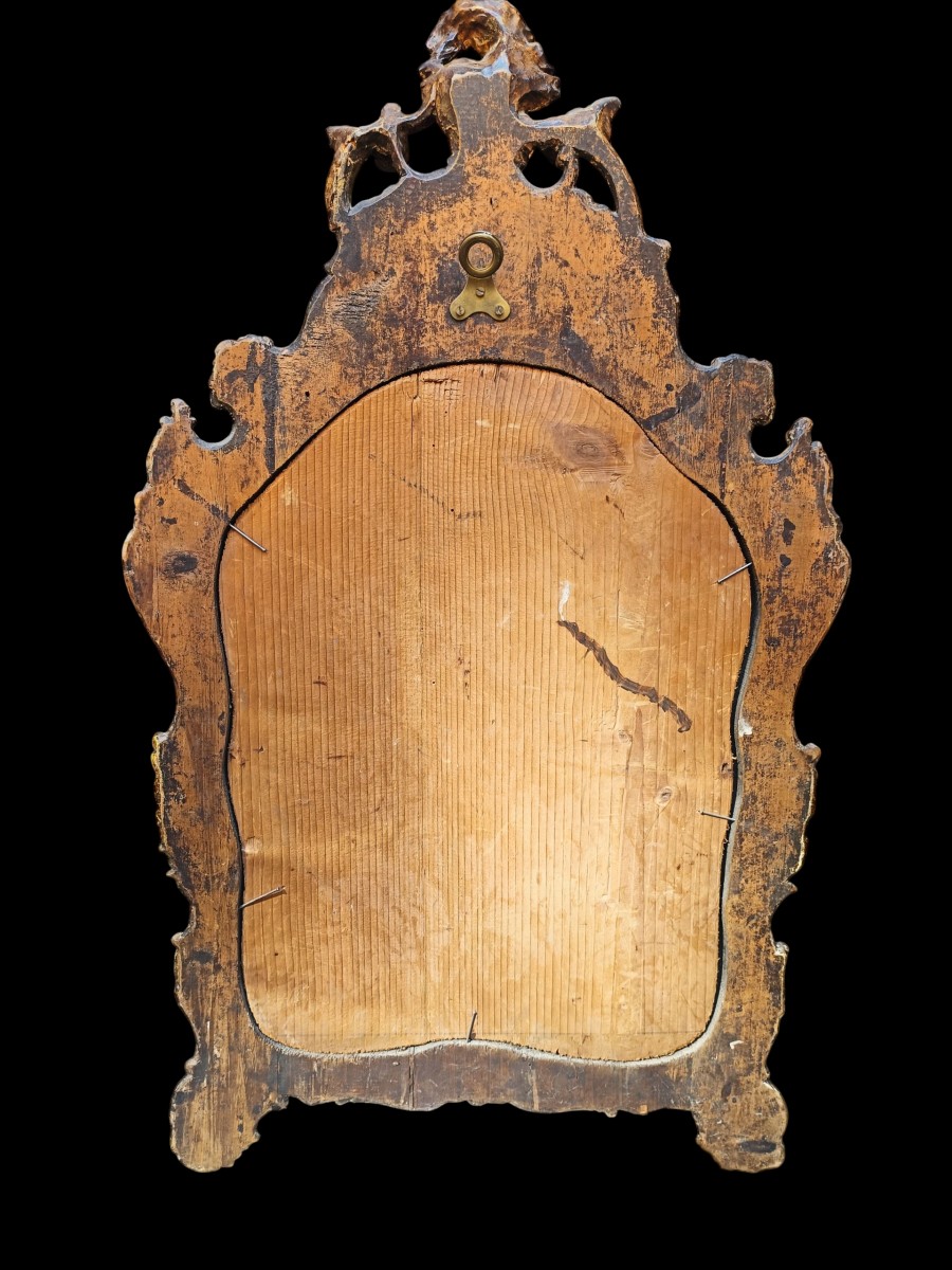 Miroir en bois laqué. Venise, fin du XIXe siècle.-photo-4