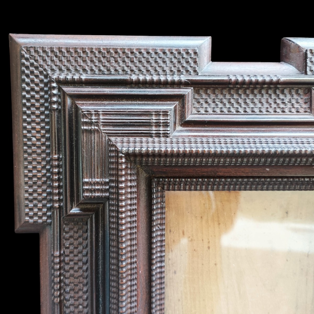 Guilloche Wooden Frame.italy,early 20th Century.-photo-2