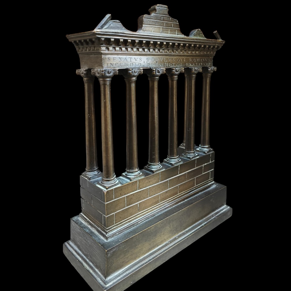 Bronze Grand Tour Model Of Temple.italy,19th Century.-photo-2
