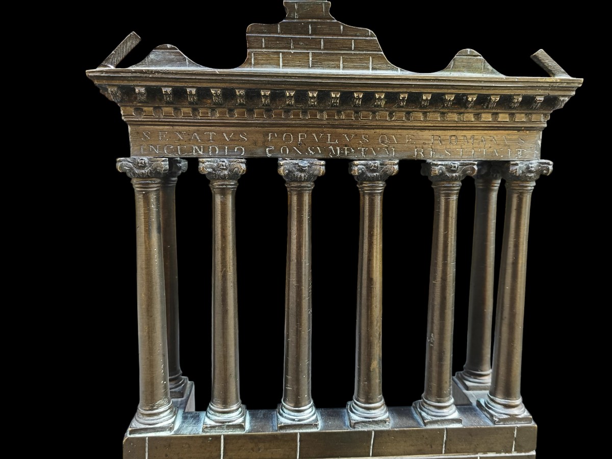 Bronze Grand Tour Model Of Temple.italy,19th Century.-photo-3