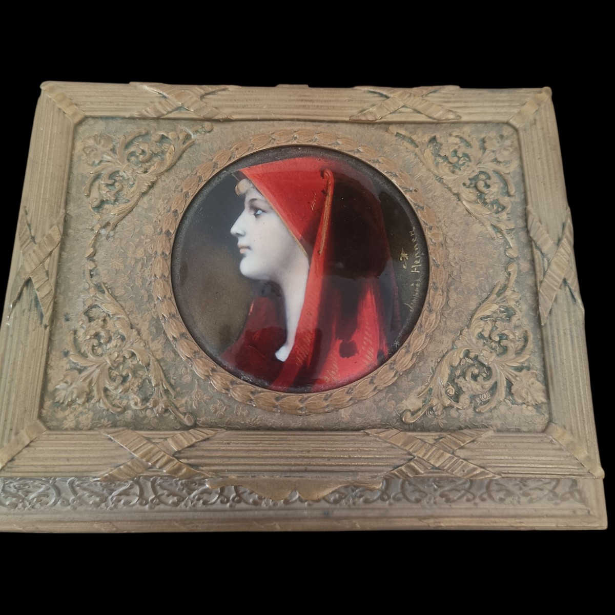 Boîte en bronze doré et émail. France, période Napoléon III.-photo-2