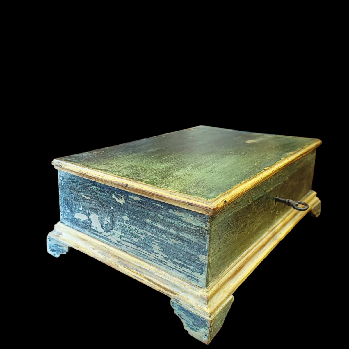 Wooden Painted Box. Italy,18th Century.-photo-2