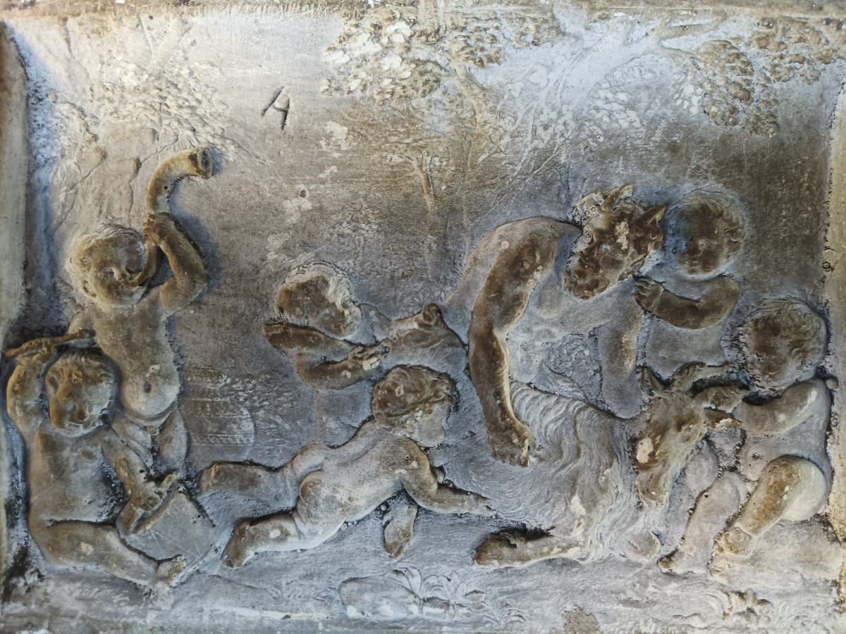 Plaster Relief Depicting A Bacchanal.italy,19th Century.-photo-2