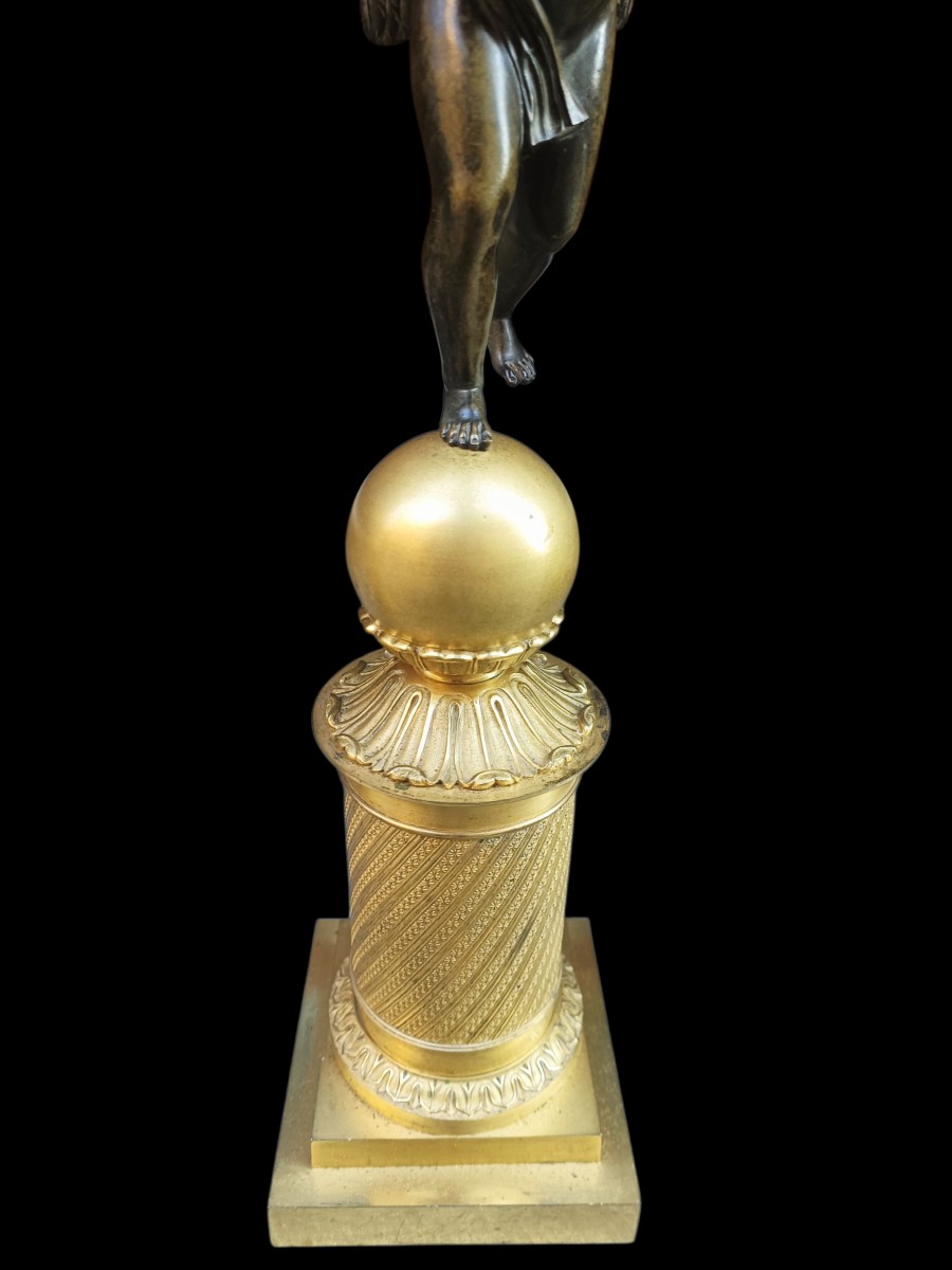 Paire de grands flambeaux en bronze doré. France, début du XIXe siècle.-photo-4