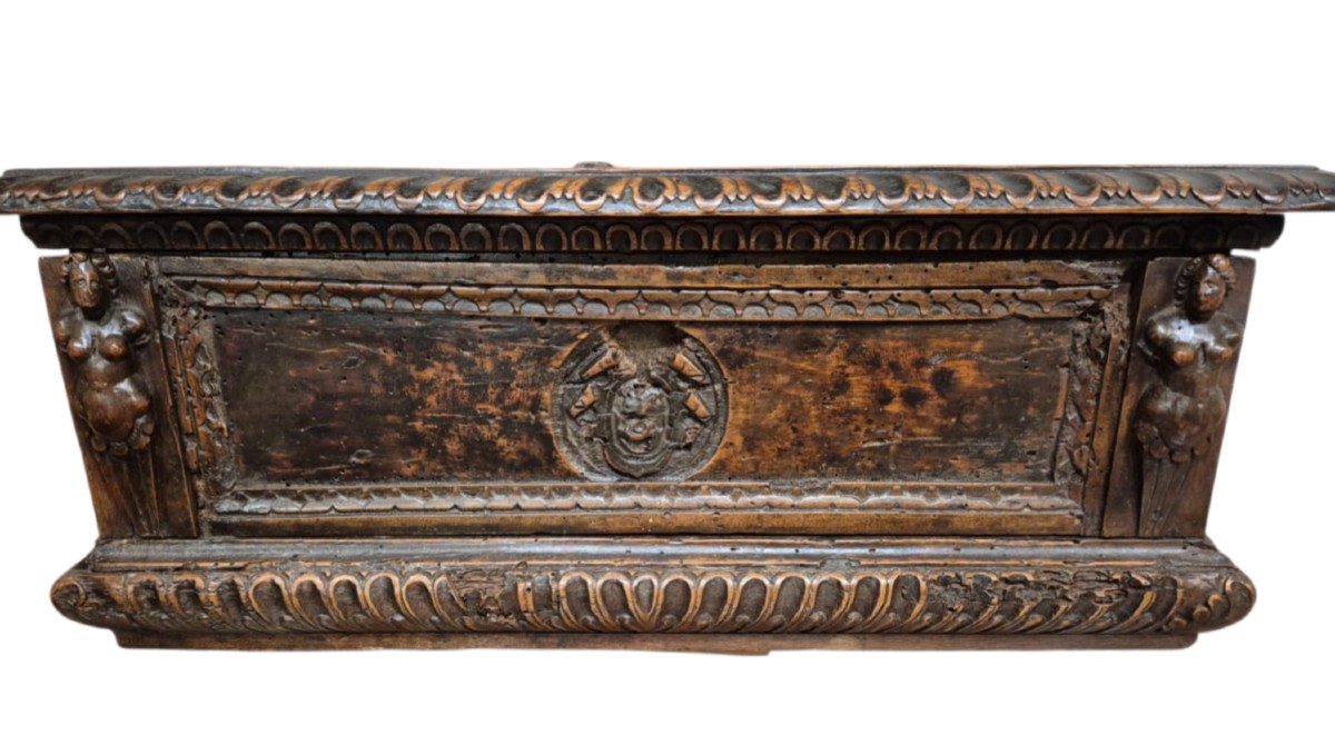 Maquette de coffre en bois. Toscane, fin du XVIe siècle.