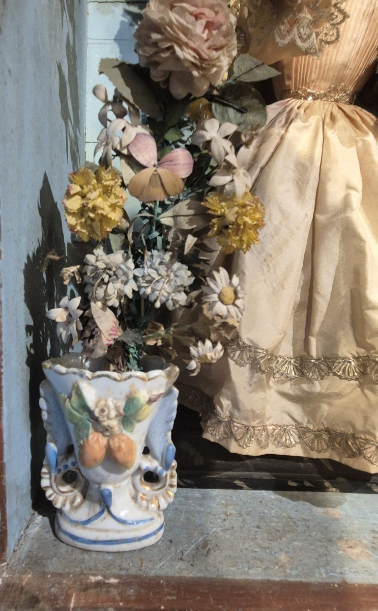 Sculpture Madone avec enfant en papier mâché. Toscane, début du XIXe siècle.-photo-2