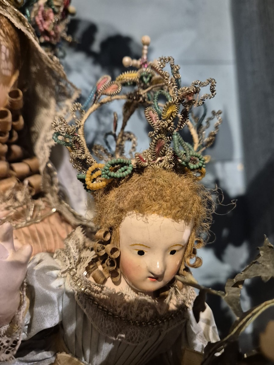 Sculpture Madone avec enfant en papier mâché. Toscane, début du XIXe siècle.-photo-3