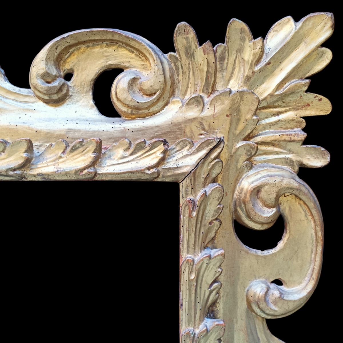 Large Palatine Gilded Wood Frame. Florence, Early 17th Century.-photo-2