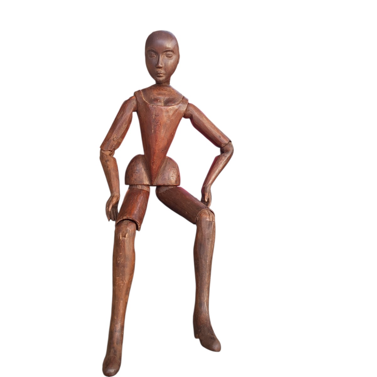 Mannequin féminin de peintre en bois. Fin XVIIIe siècle.-photo-2