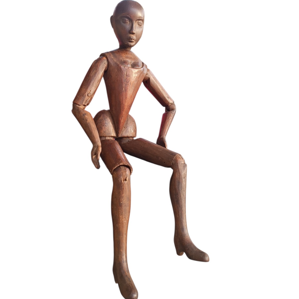 Mannequin féminin de peintre en bois. Fin XVIIIe siècle.