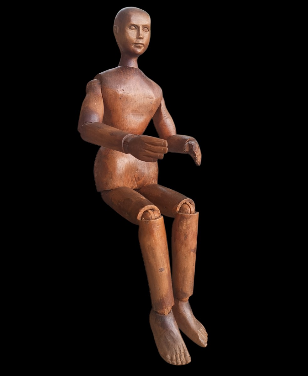 Wooden Painter's Mannequin.19th Century.-photo-2