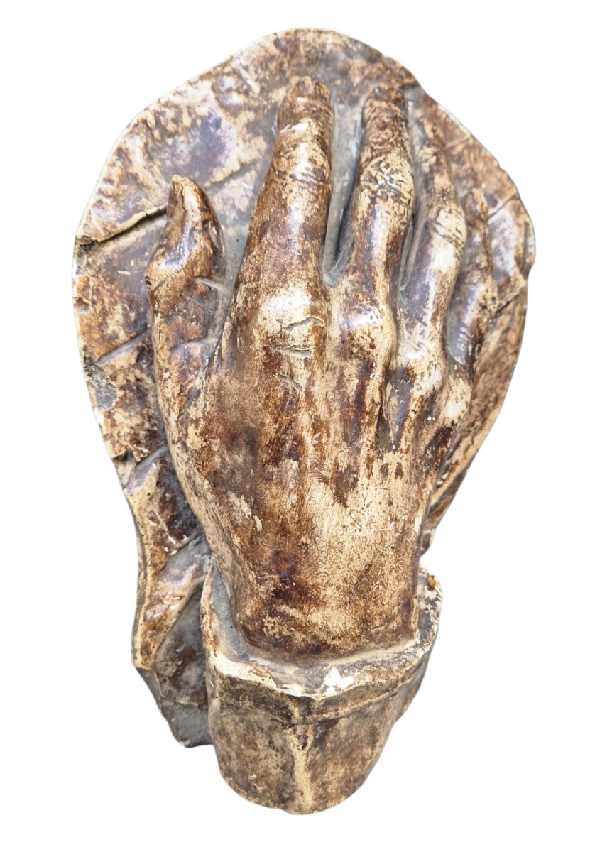 Patinated Plaster Hand.italy,19th Century.-photo-3