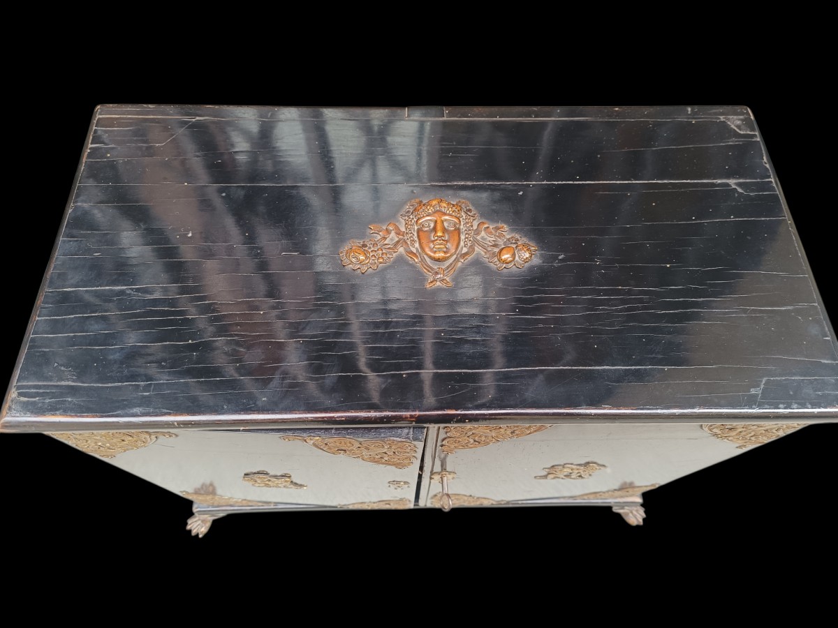 Cabinet In Ebonized Wood.early 19th Century.-photo-2