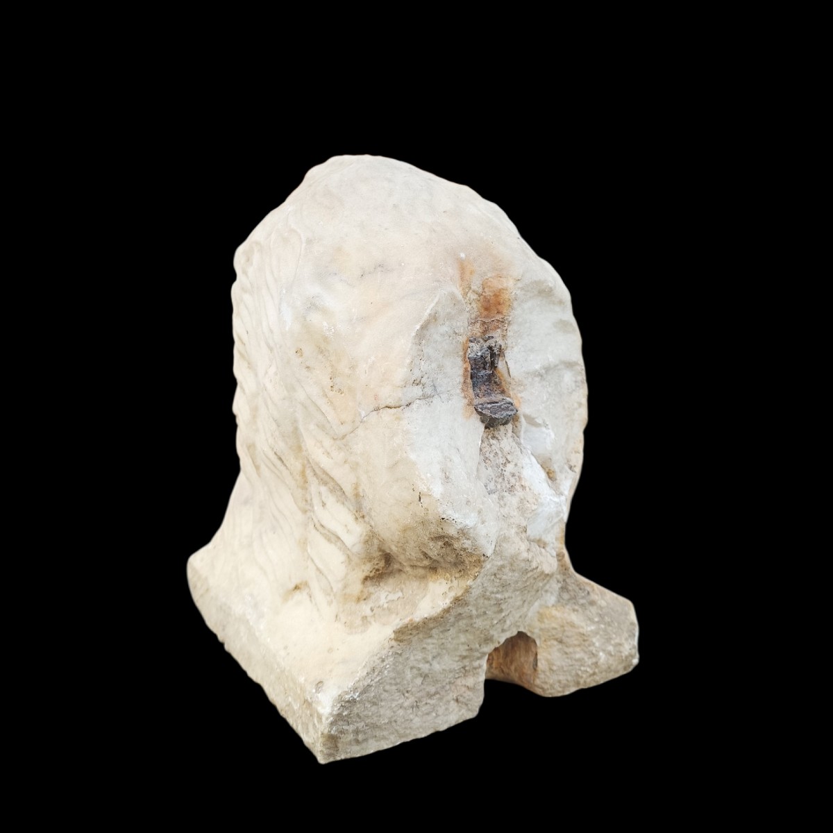 Lion en marbre blanc.Italie,16ème siècle.-photo-1