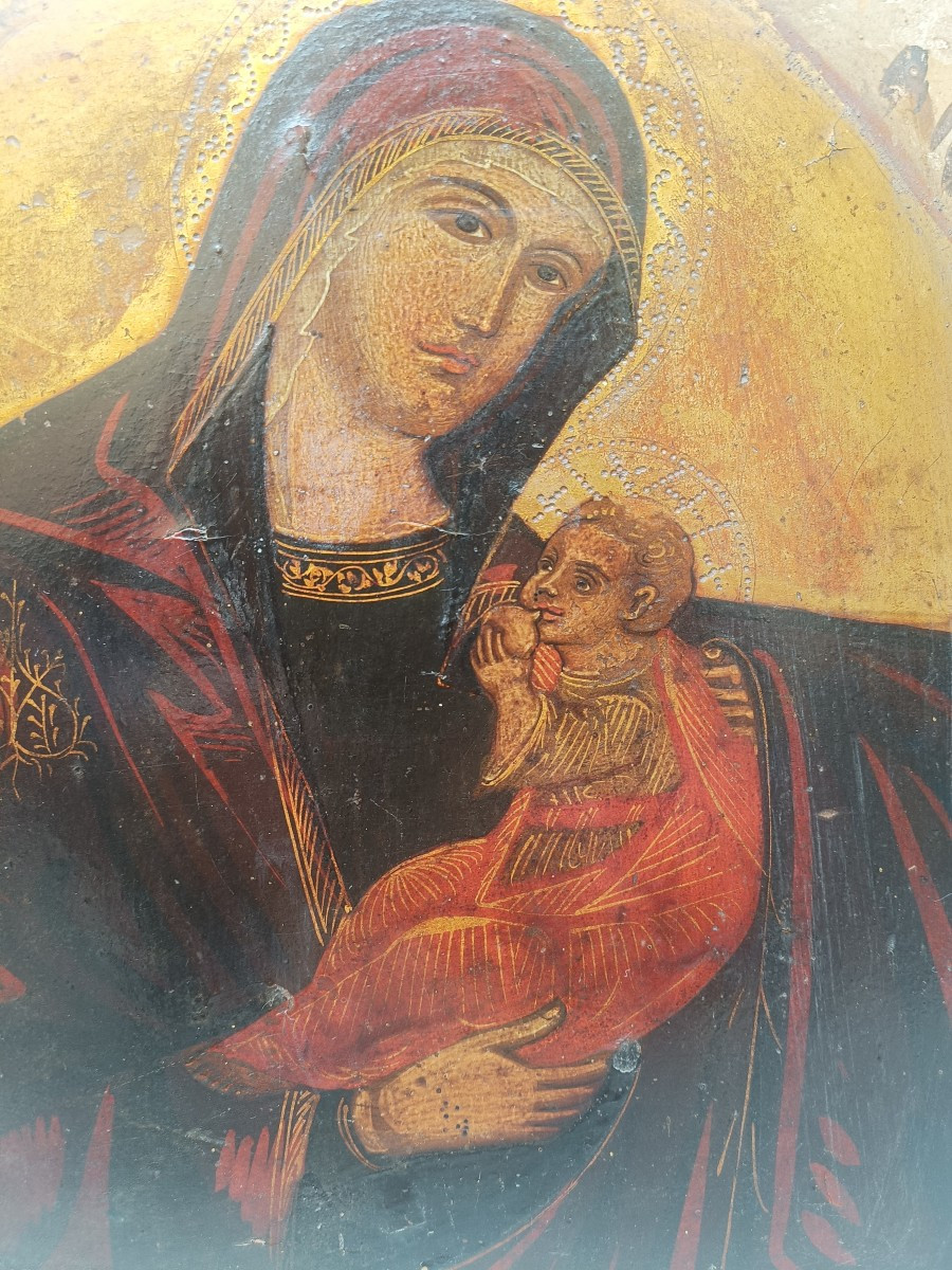 Venetian-cretan Icon On Panel.late 16th Century-photo-2