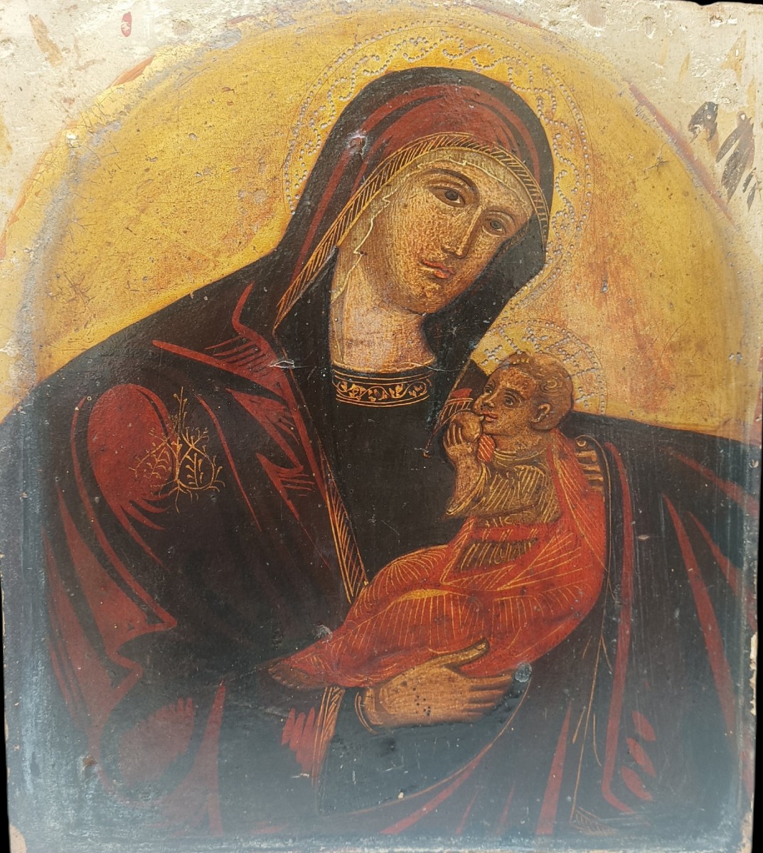 Venetian-cretan Icon On Panel.late 16th Century