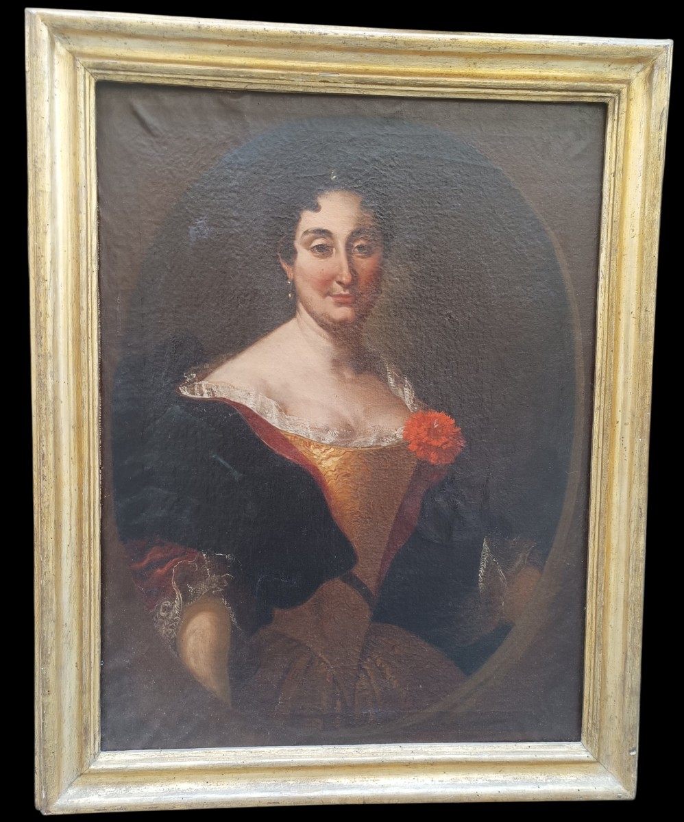 Oil Portrait On Canvas.circle Of Sebastiano Ceccarini(fano 1703-1783).-photo-2