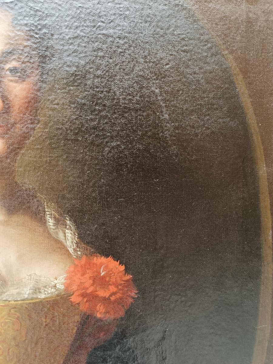 Oil Portrait On Canvas.circle Of Sebastiano Ceccarini(fano 1703-1783).-photo-4