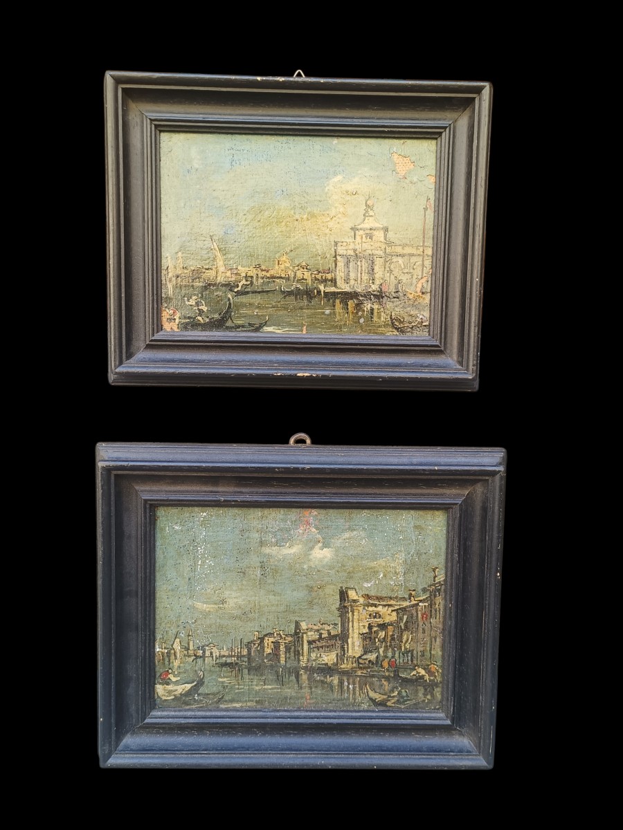 Pair Of Oils On Canvas Depicting Venice.italy,early 20th Century.