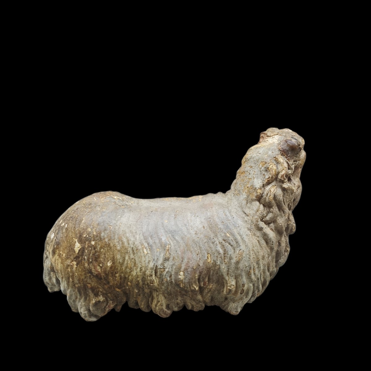 Sculpture en terre cuite représentant un mouton. Italie, XVIIIe siècle.-photo-2